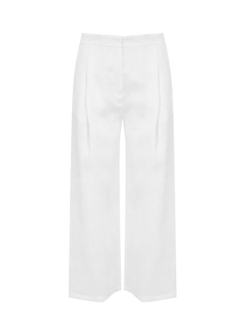 Pantalone crop MSTTARTUFO in tela ramié Bianco MAX MARA STUDIO | 2616131012600031